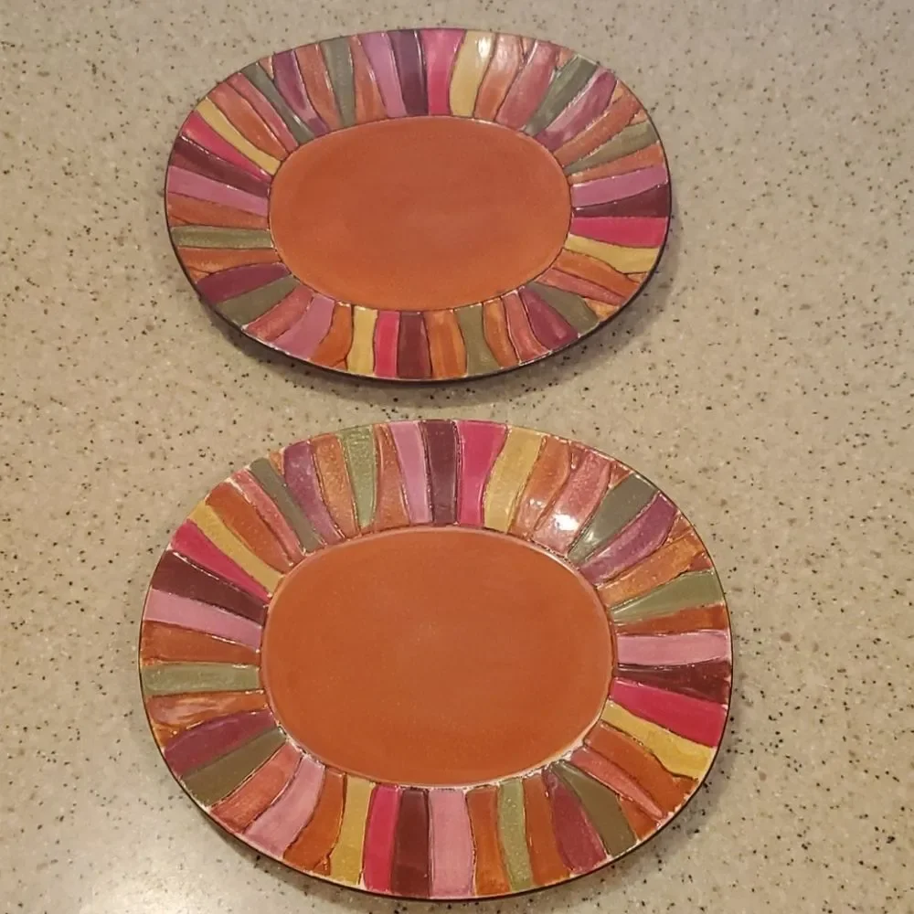 Pier One Wavy Stripe Plate Set of 2 Plates